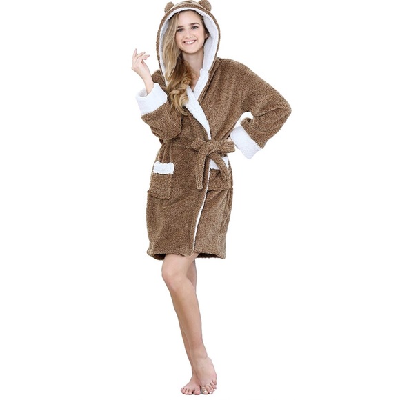 Plush Soft Robes With Koala Hood Cozy Robes - Picture 2 of 7